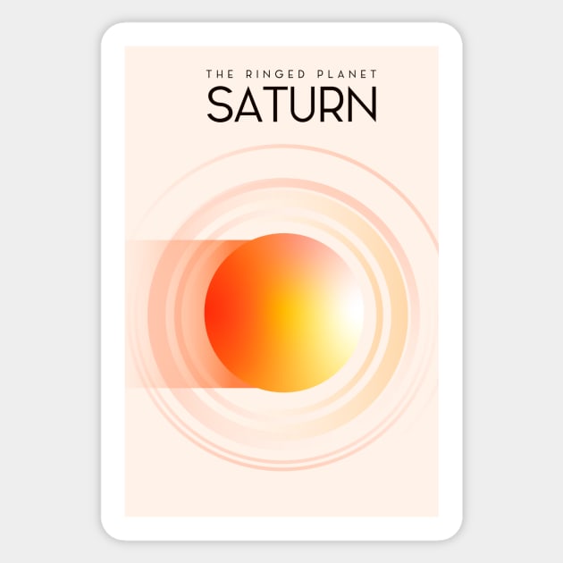 The Ringed Planet Saturn Sticker by nickemporium1